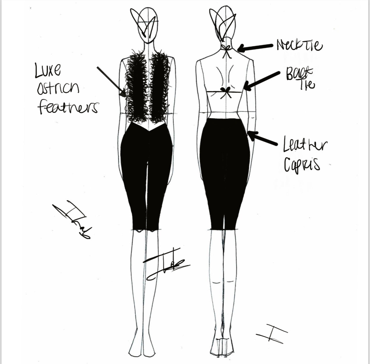 Luxe ostrich feather top